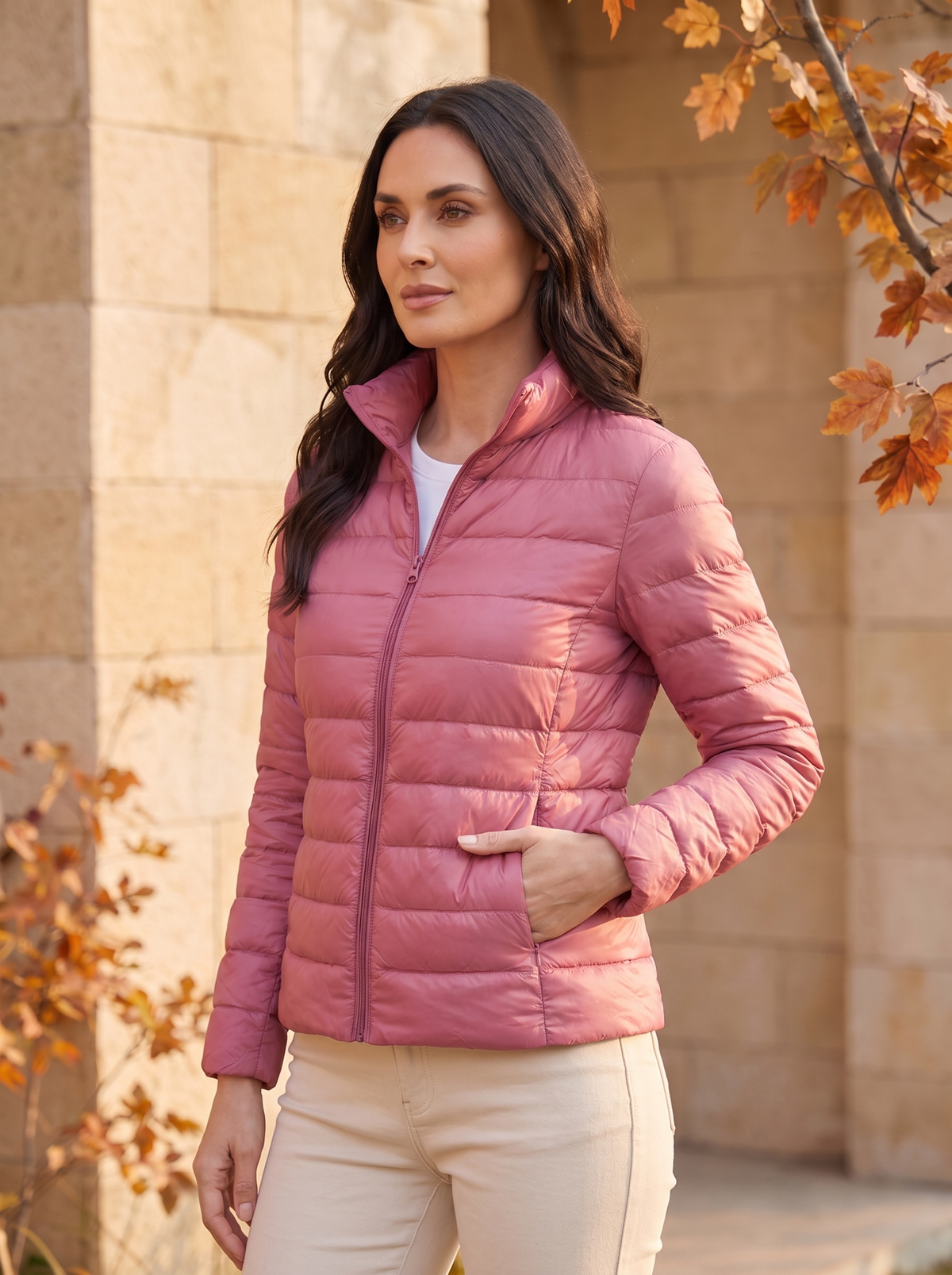 Women's lightweight puffer jacket for fall