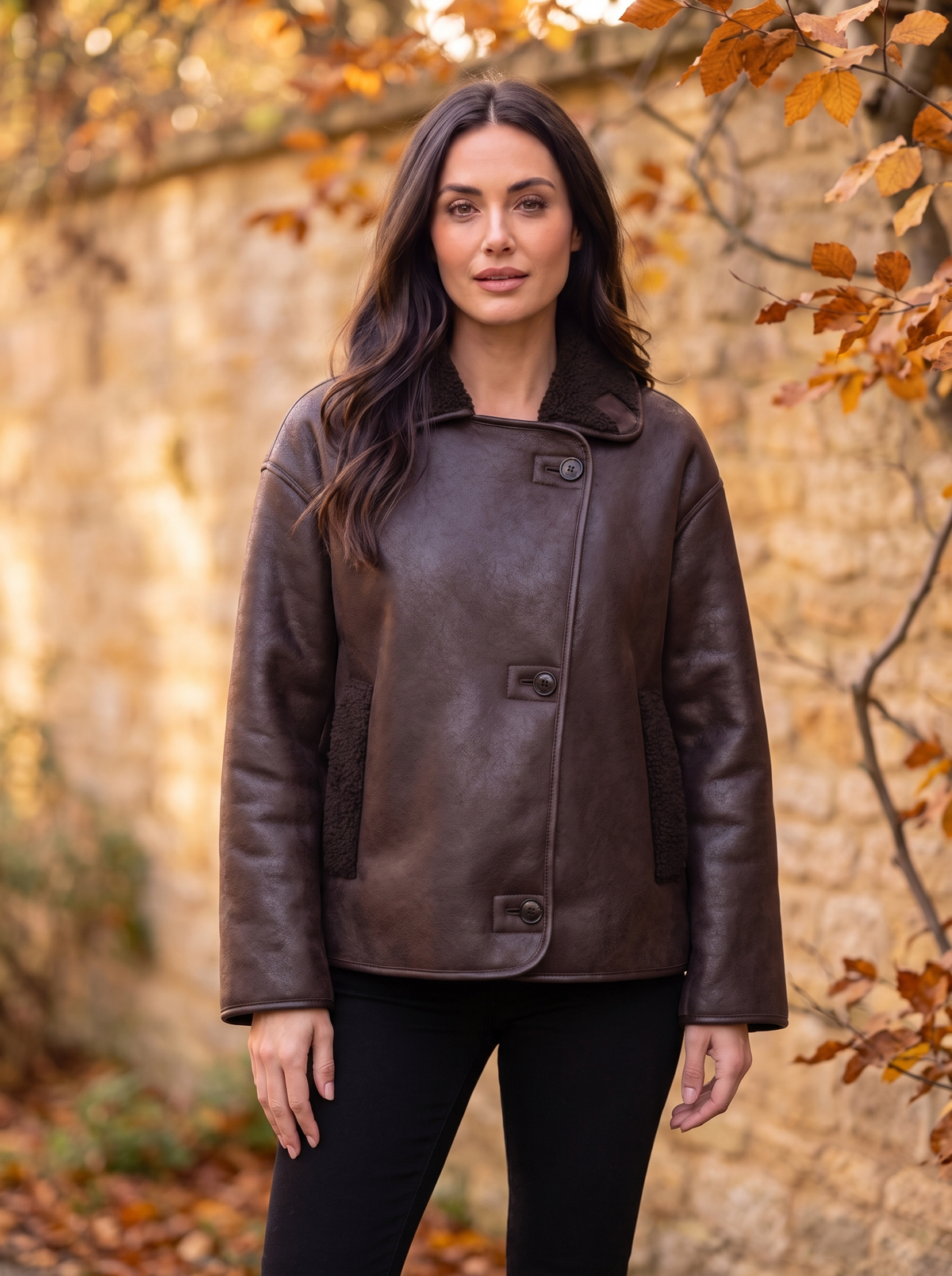 Women's leather jacket for fall