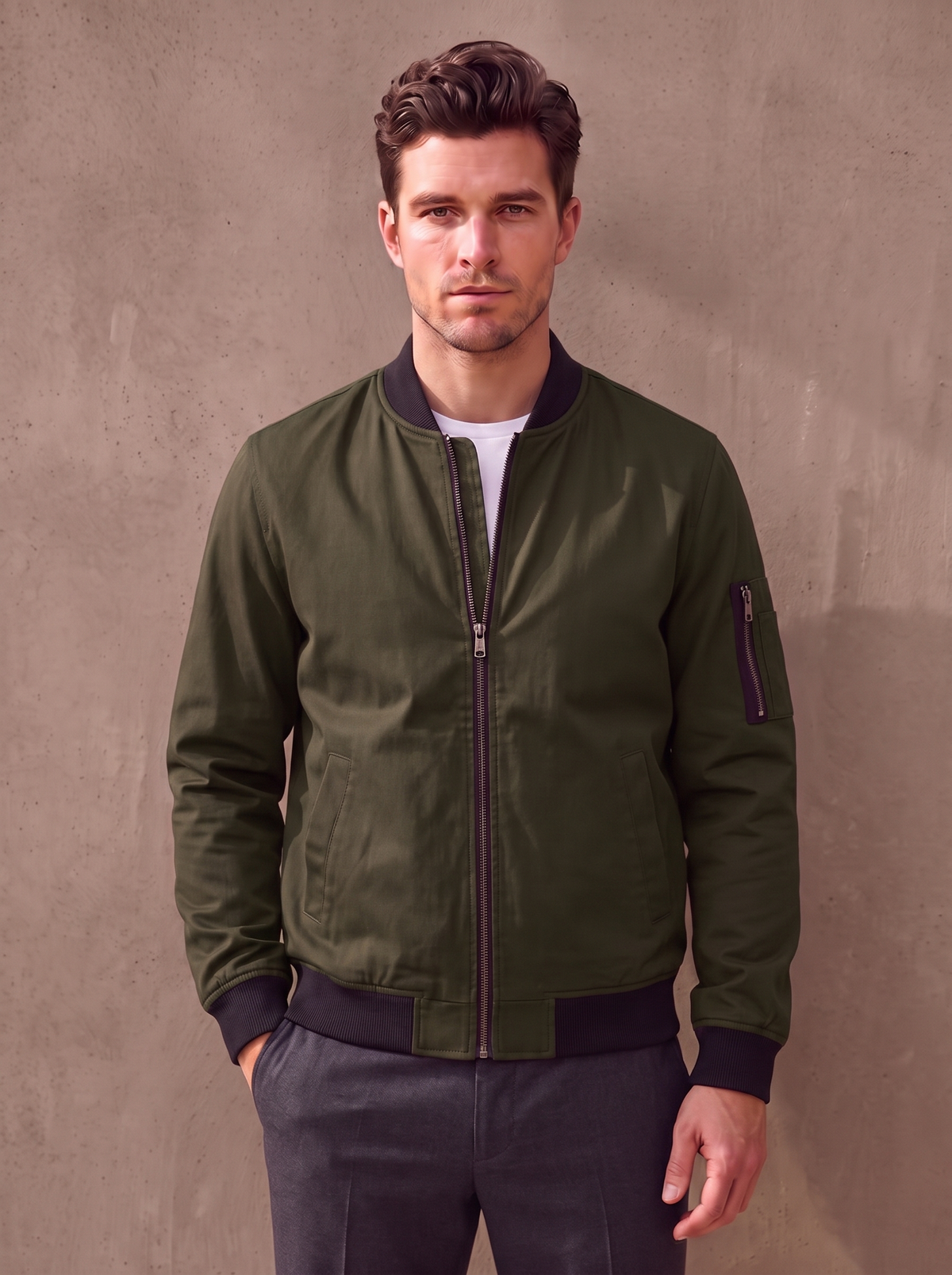 Lightweight bomber jacket for men