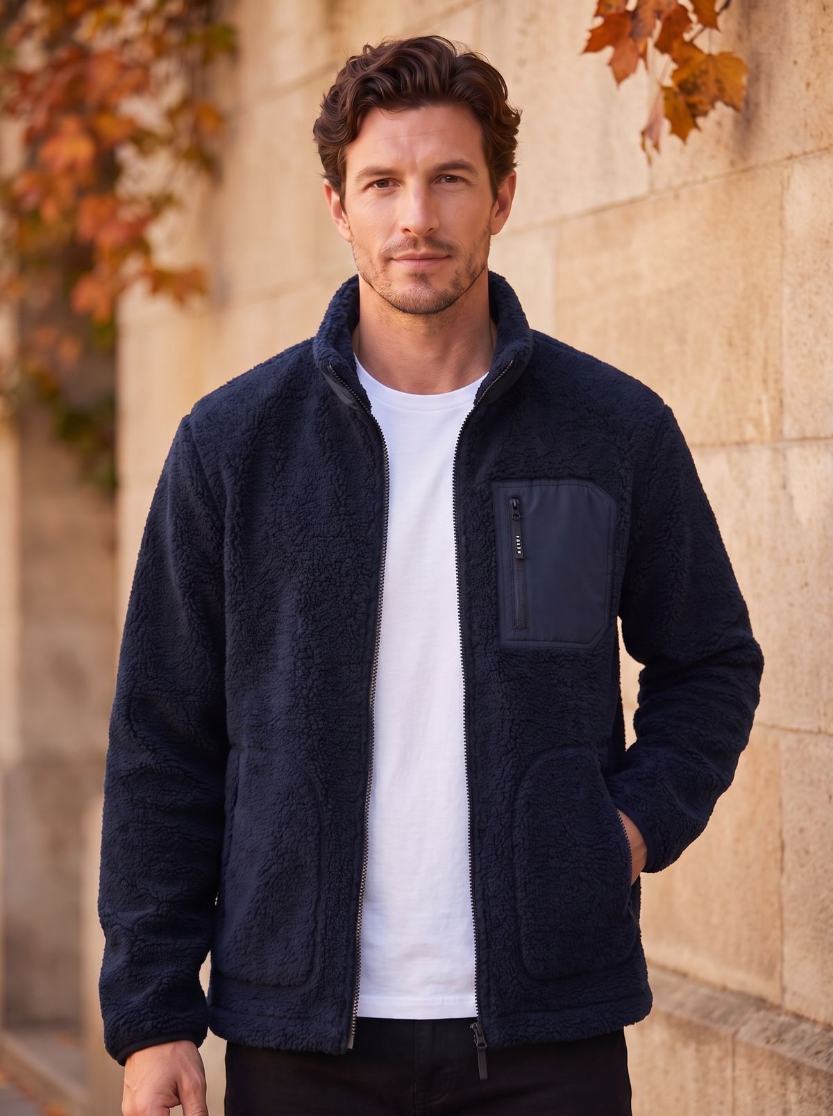 Men's cosy fleece jacket for layering