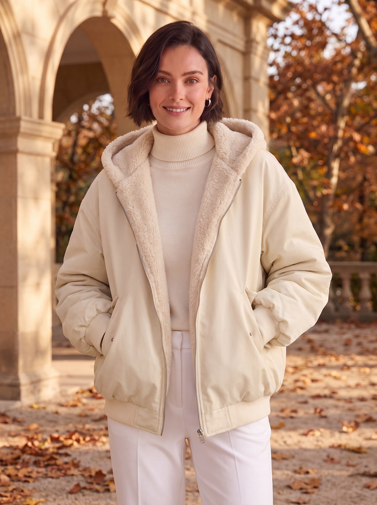Women's zip up sherpa jacket