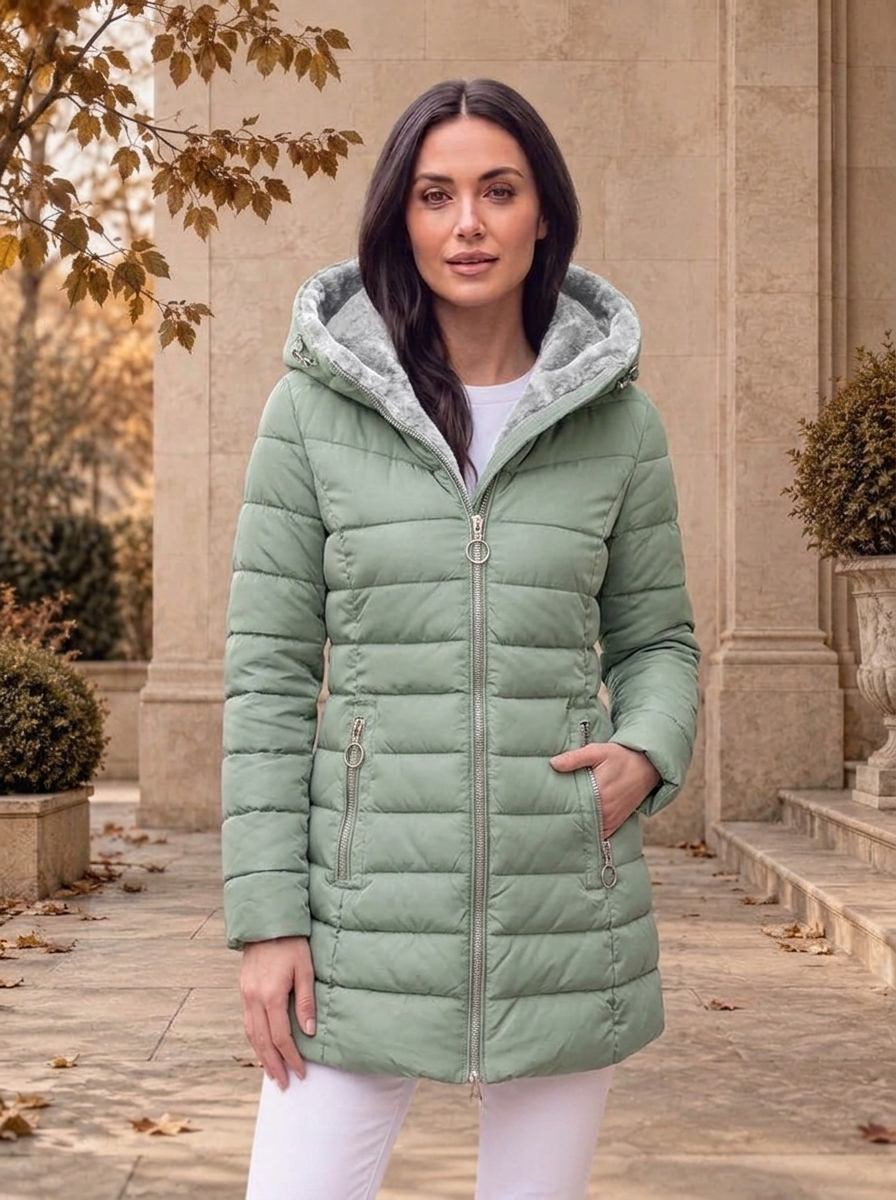 Women's quilted down jacket for fall