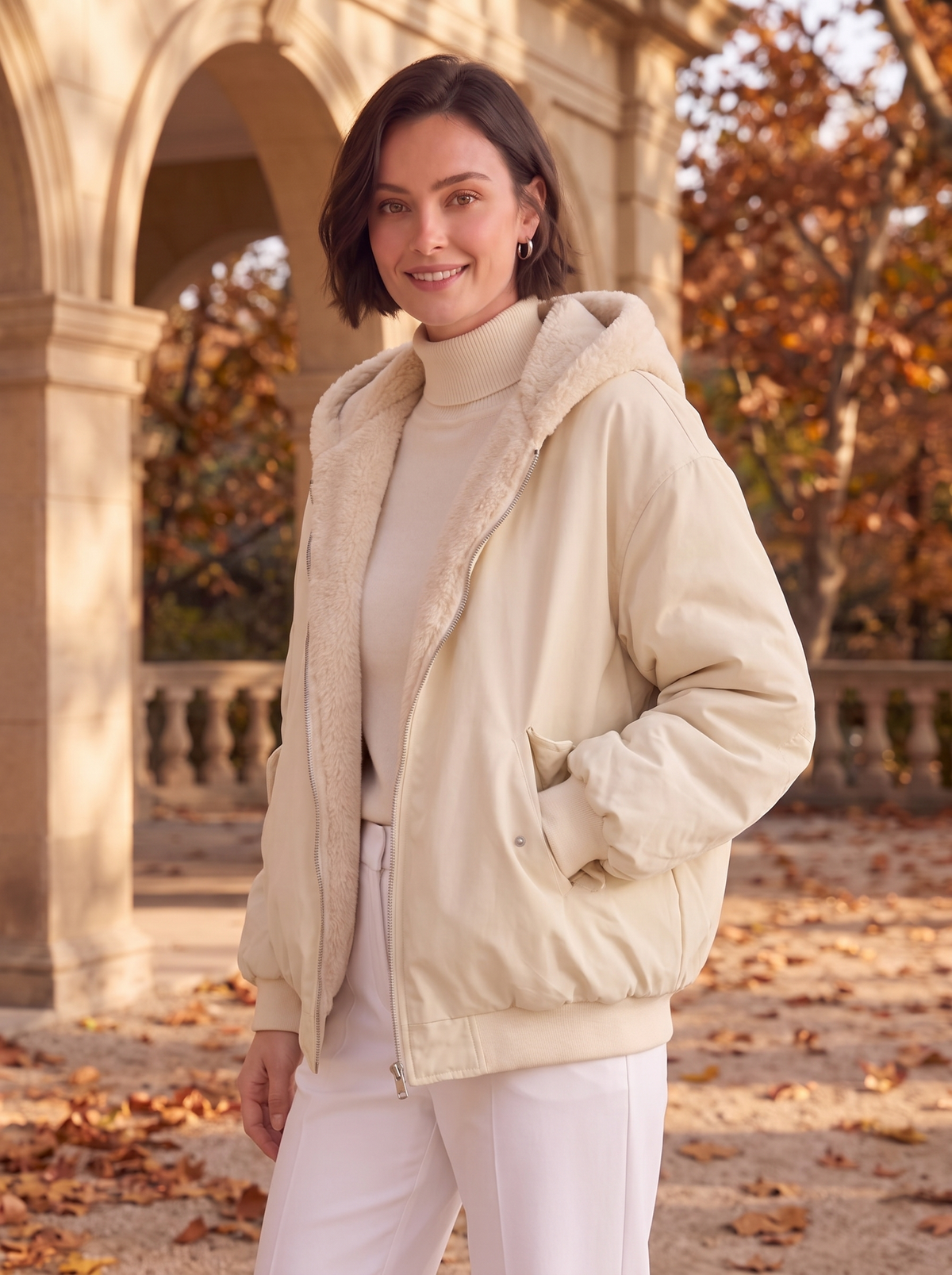 Women's oversized sherpa jacket