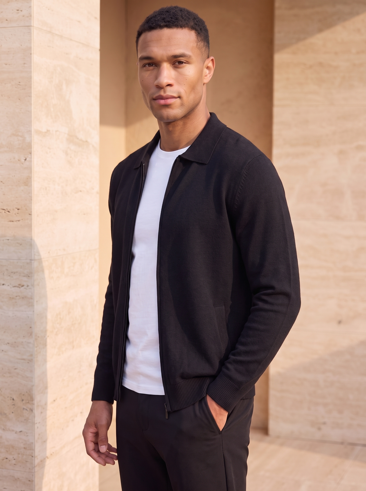 Men's regular fit knit jacket