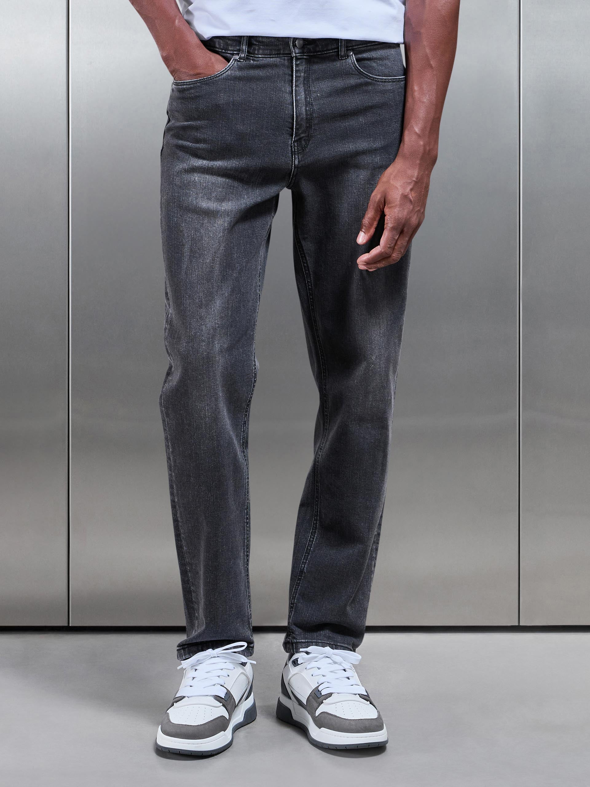 Jean Droit Gris pour Homme