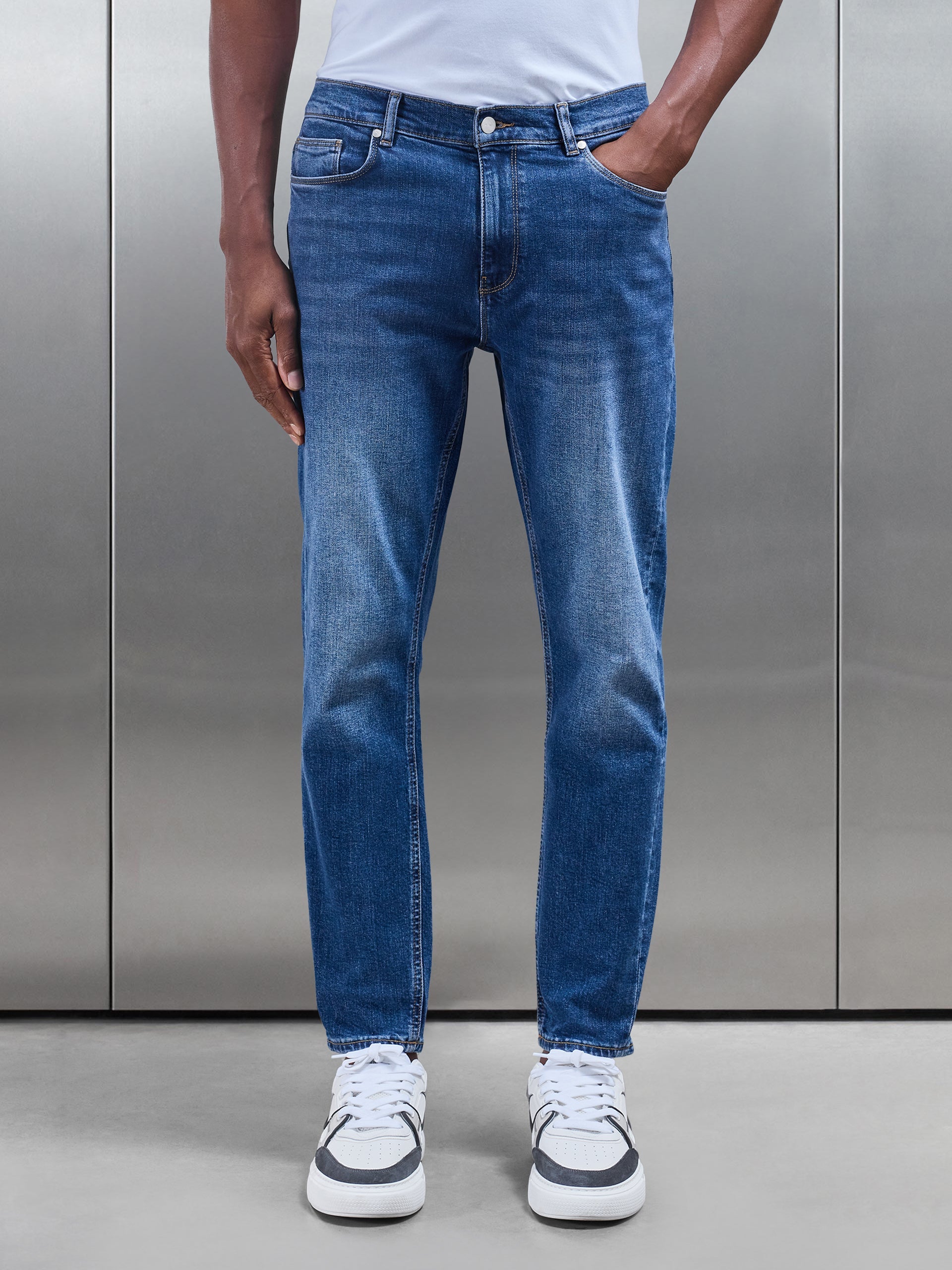 Jean Slim Bleu Mi-Bleu Homme