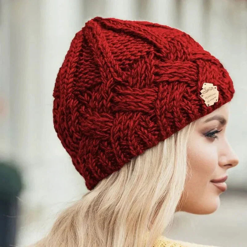 Bonnet Tricoté Torsadé Femme