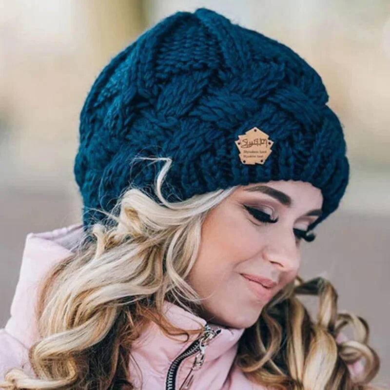 Bonnet Tricoté Torsadé Femme