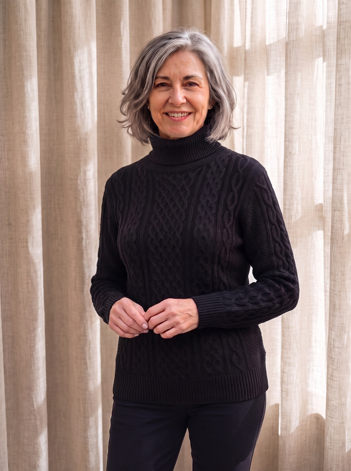 Women's wool blend turtleneck jumper