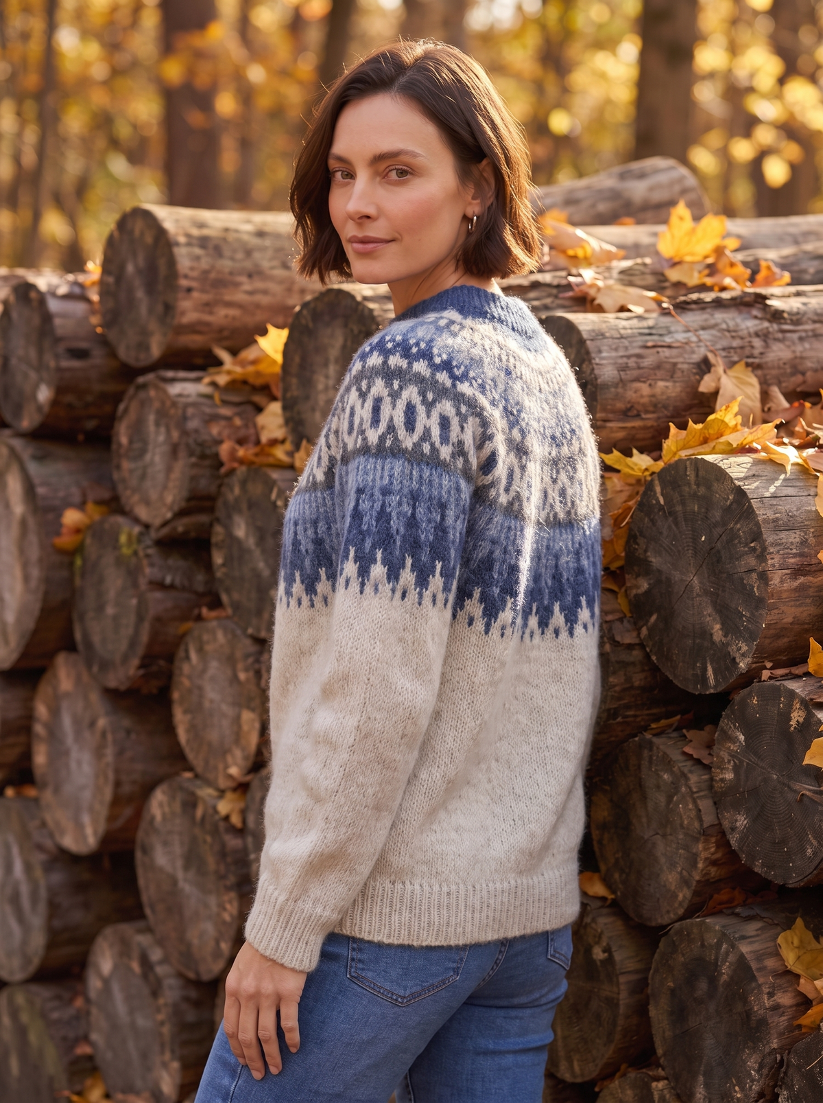 Women's round neck Fair Isle jumper