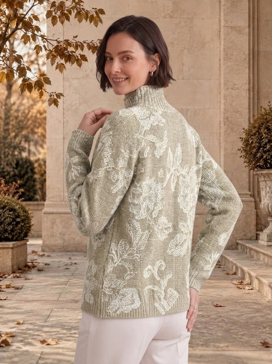 Women's long sleeve high neck sweater for autumn
