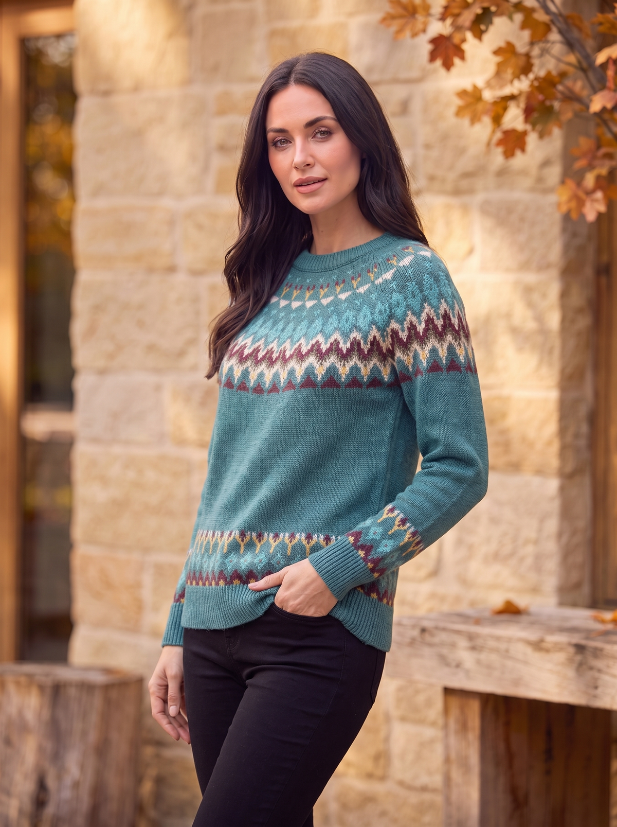 Women's long sleeve Fair Isle jumper