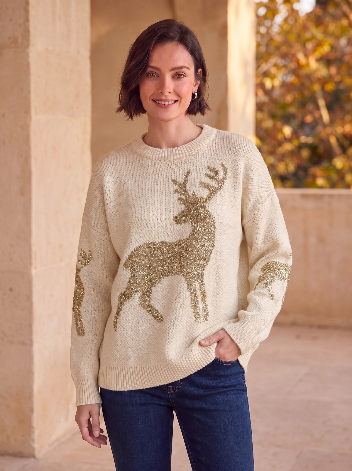 Women's Christmas reindeer jumper