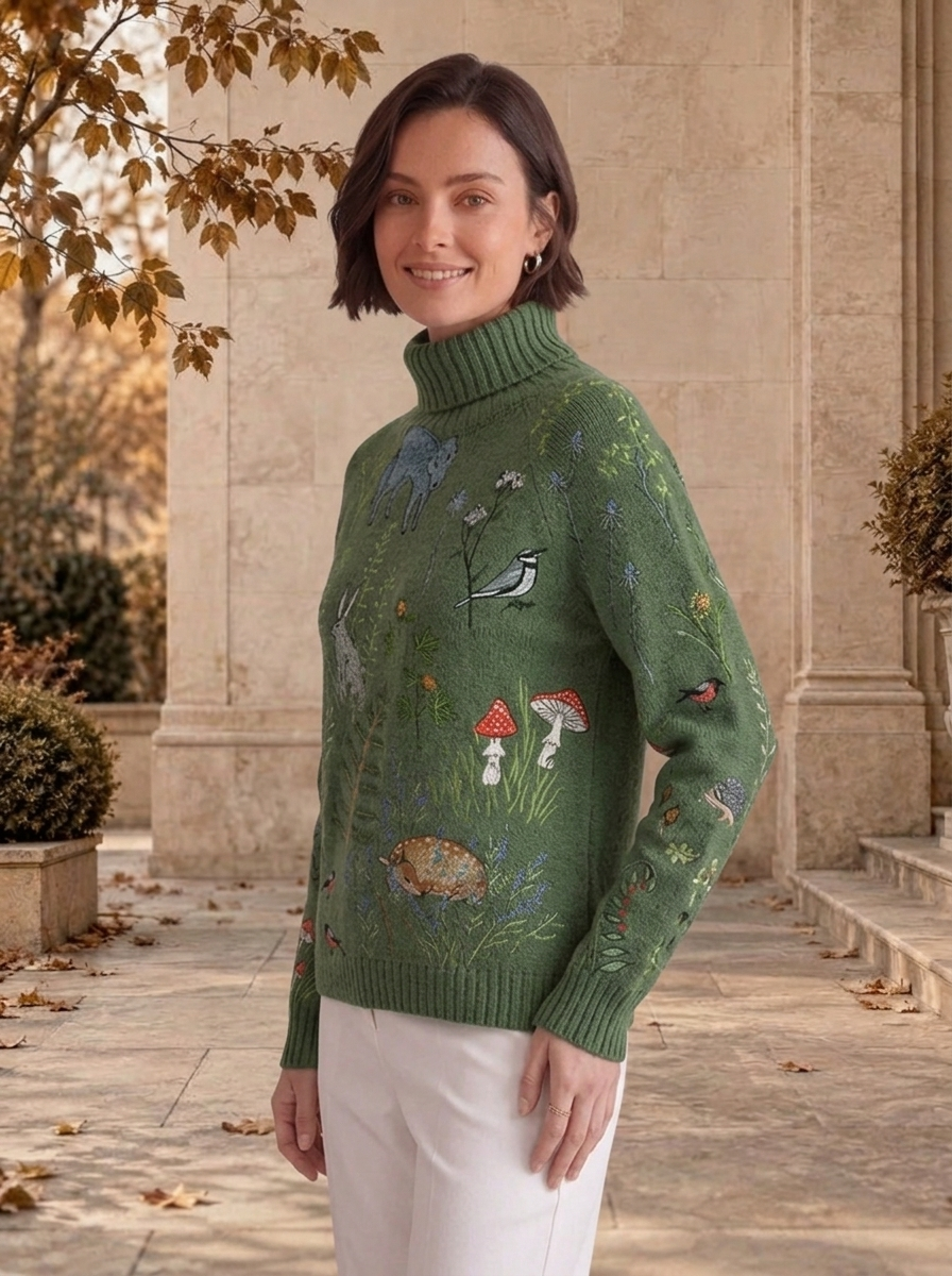 Women's textured patterned knit sweater for fall