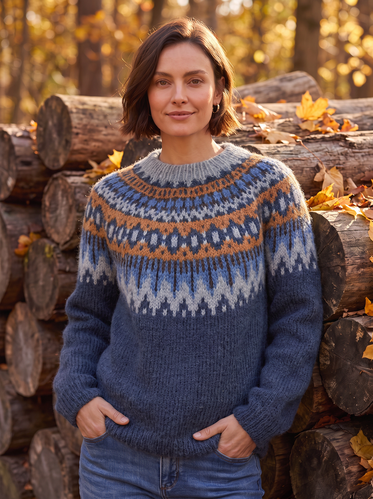 Women's cosy patterned knit jumper