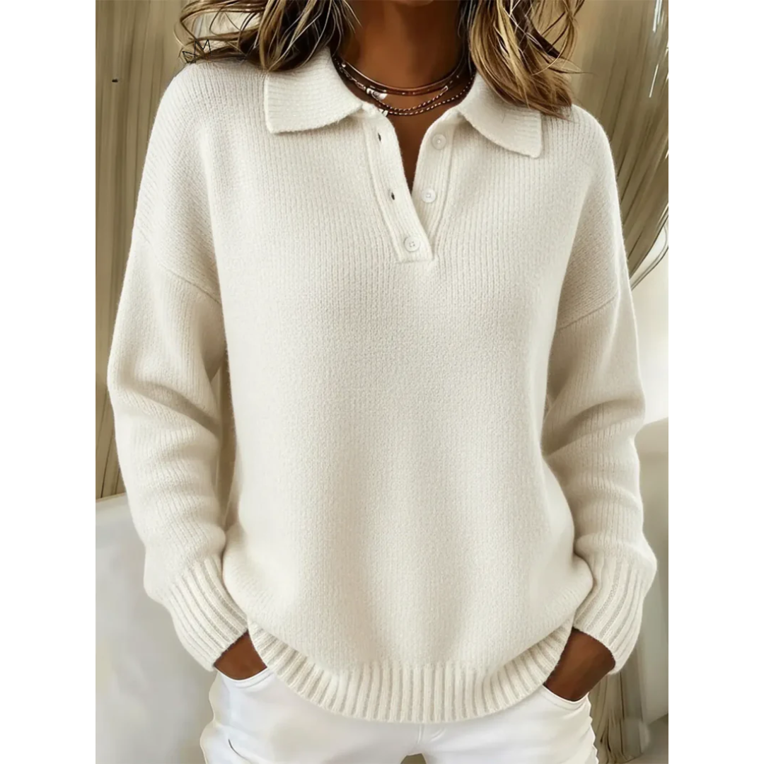 Fine-knit polo jumper with ribbed hem and collar in tailored slim fit
