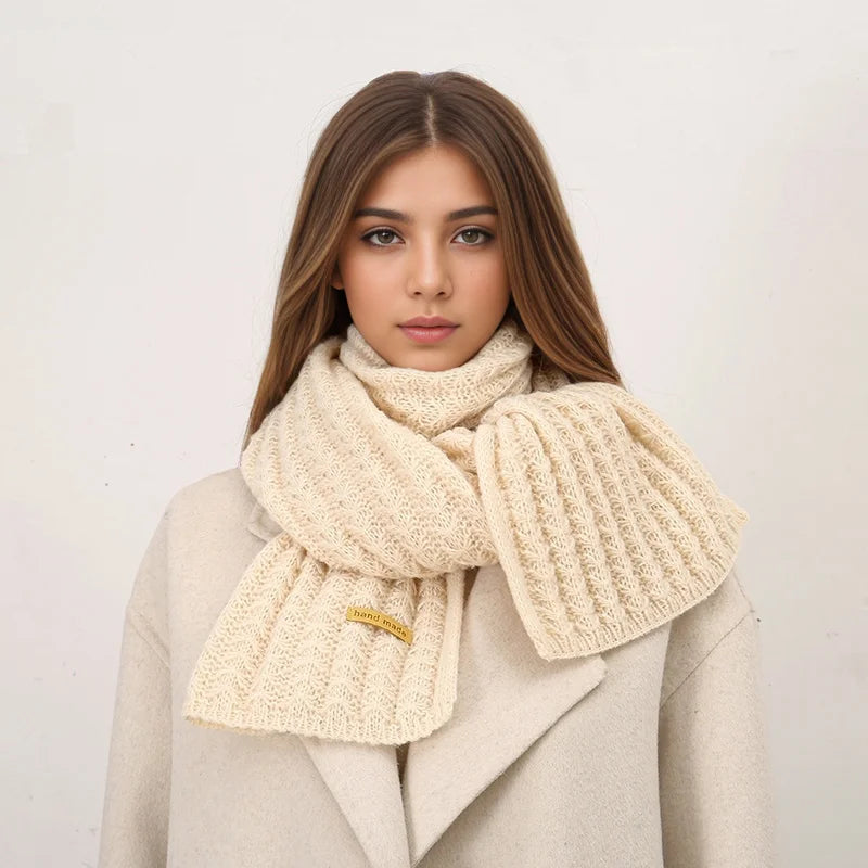Ribbed knit scarf wrapped styling casual fit women
