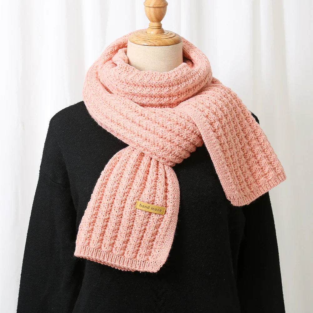 Ribbed knit scarf wrapped styling casual fit women
