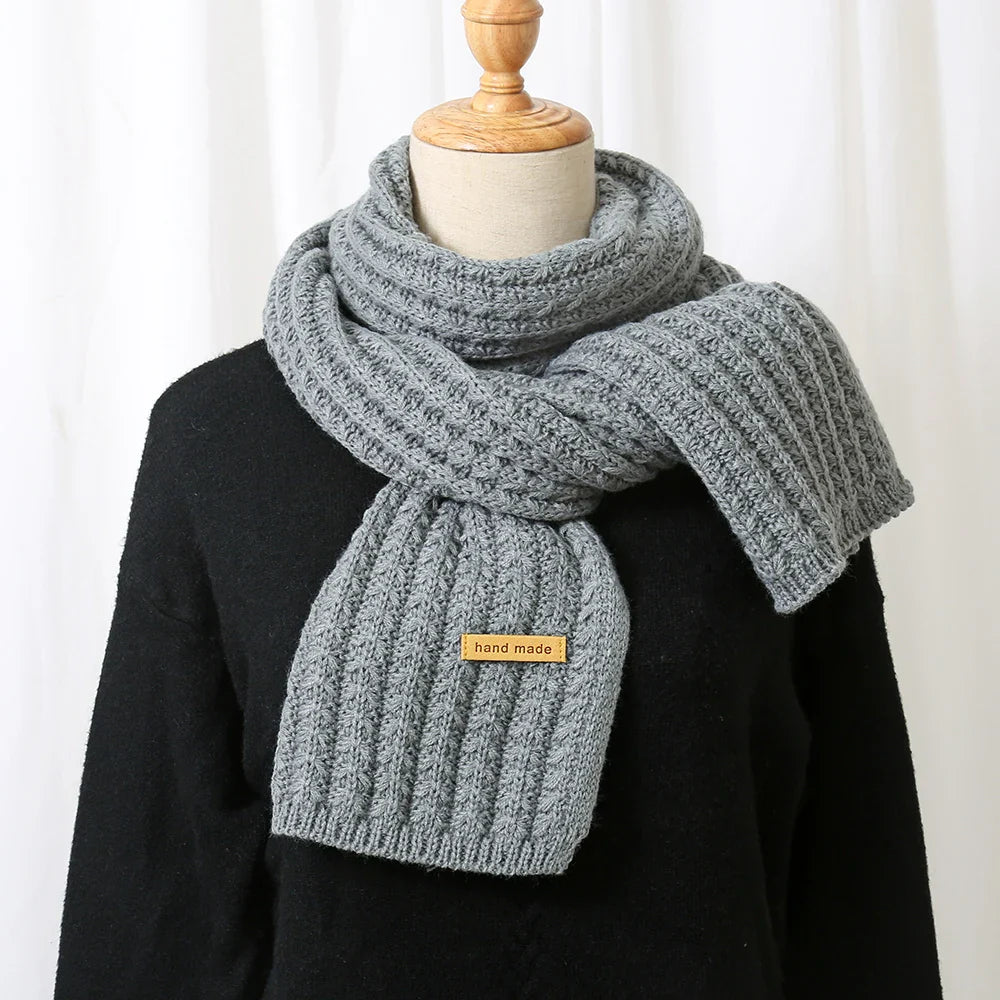 Ribbed knit scarf with fringe detail casual fit women
