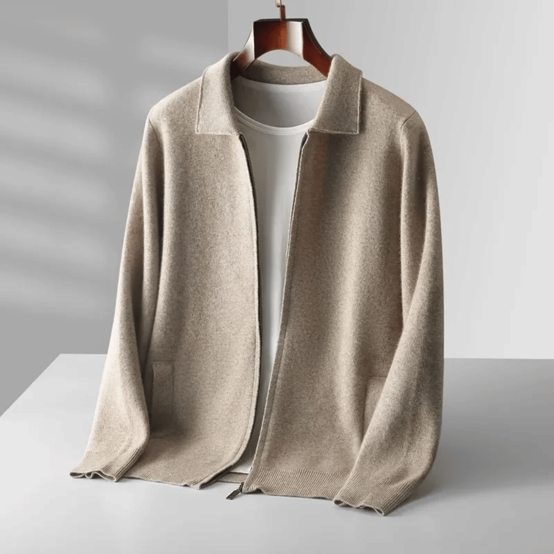 Veste Zippée Classique en Maille Homme