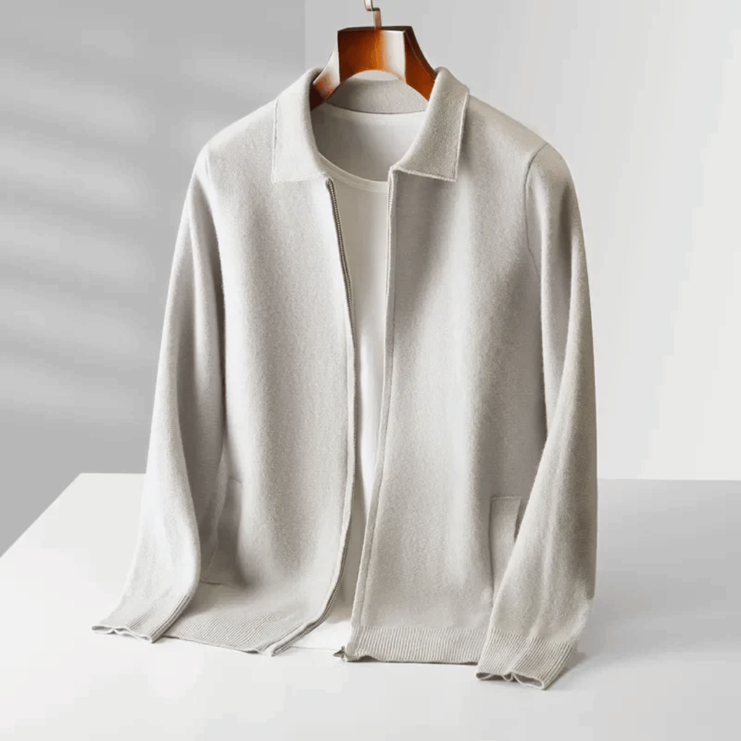 Veste Zippée Classique en Maille Homme