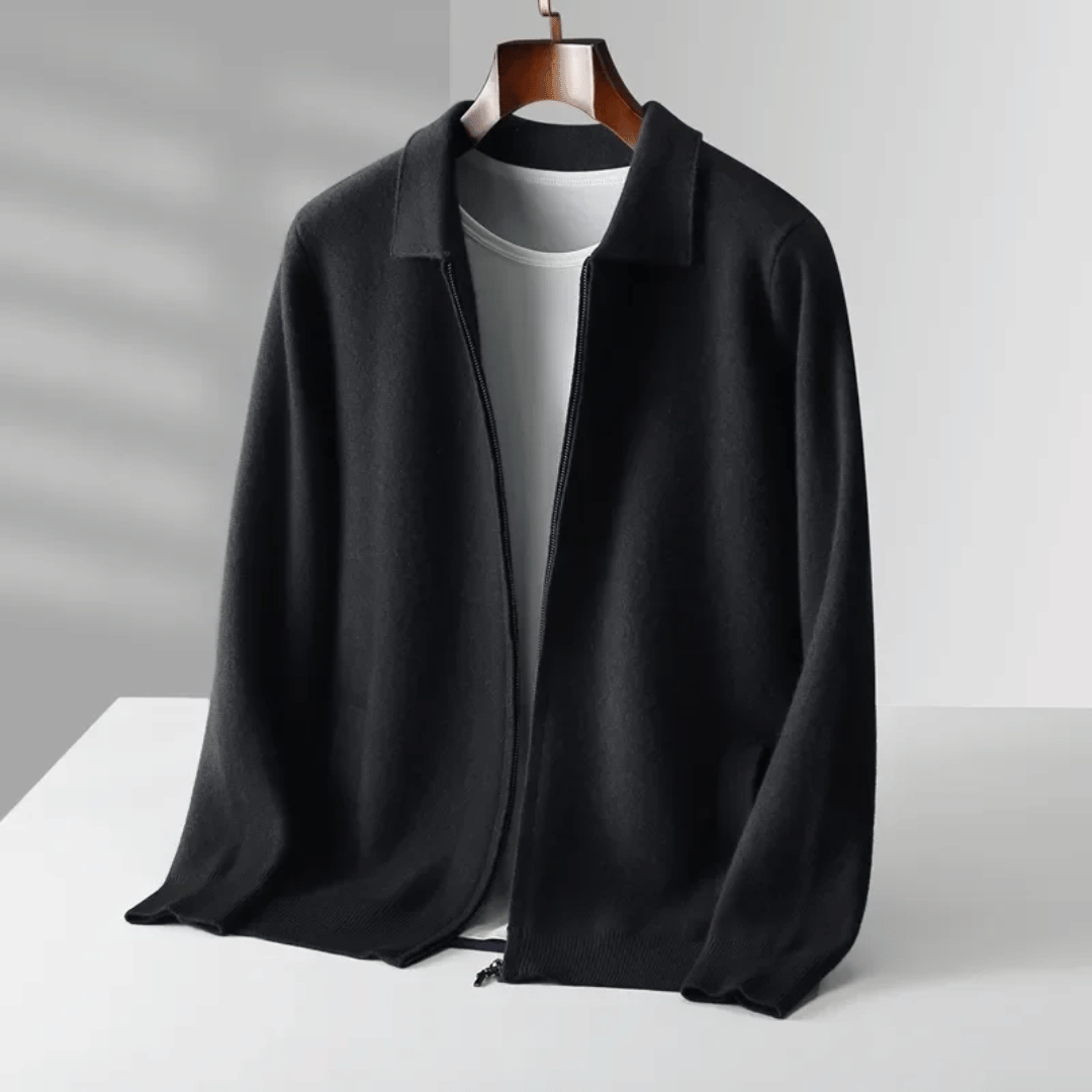 Veste Zippée Classique en Maille Homme