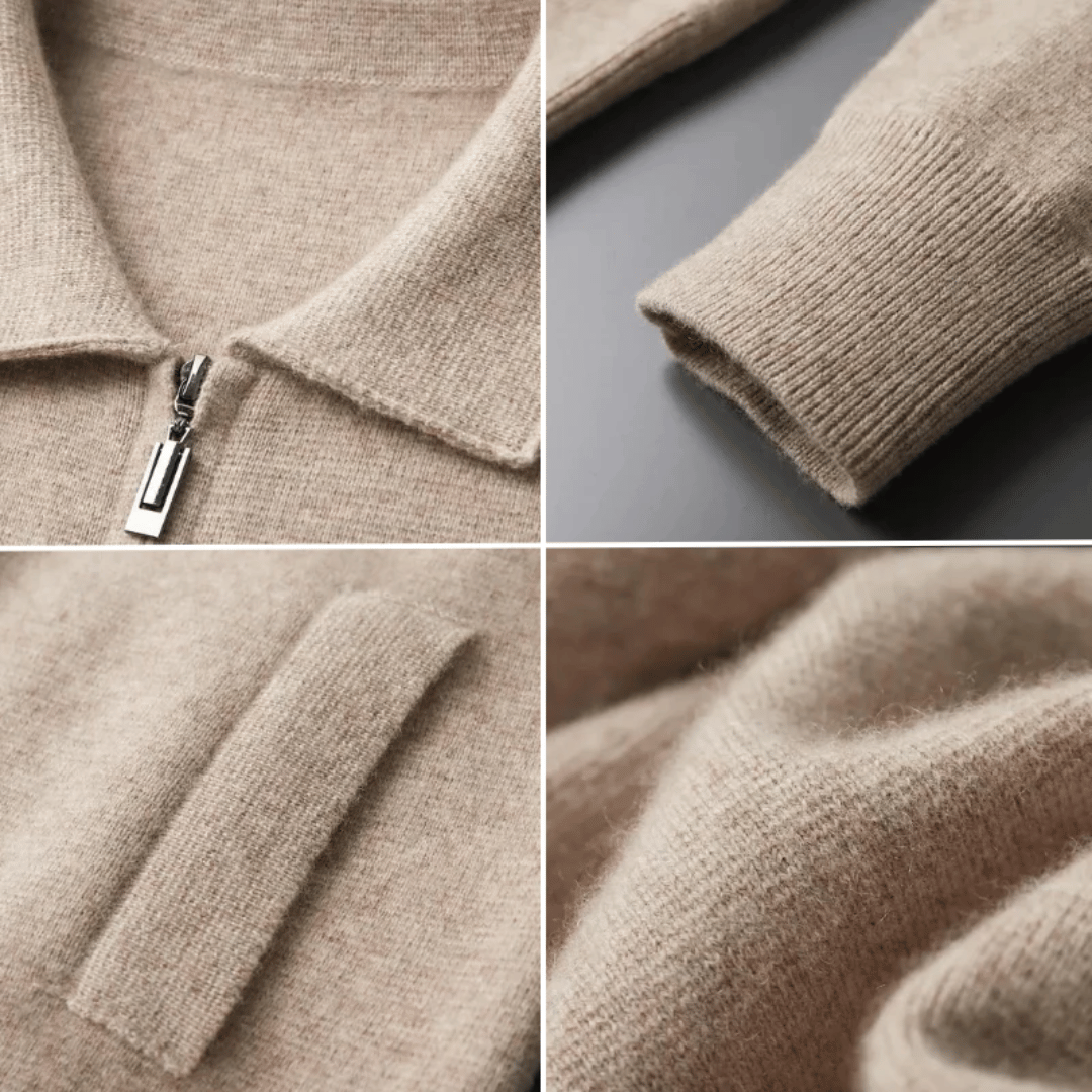Veste Zippée Classique en Maille Homme