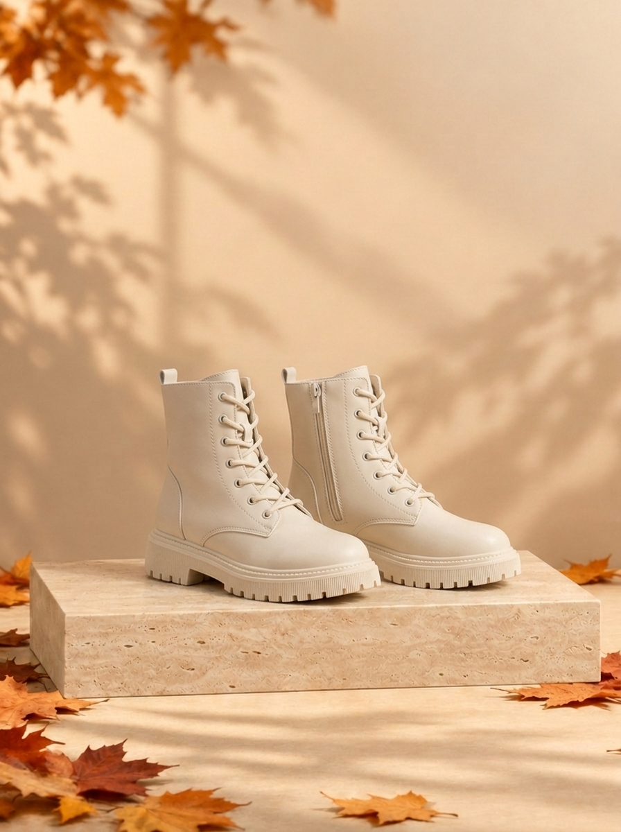 Women's lace-up ankle boots for seasonal wear