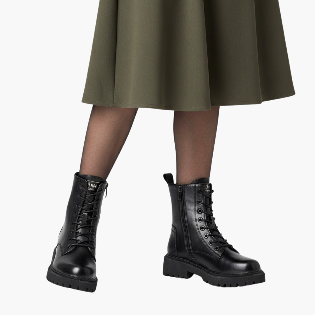 Ankle boots with traction sole and rustproof hardware for durability
