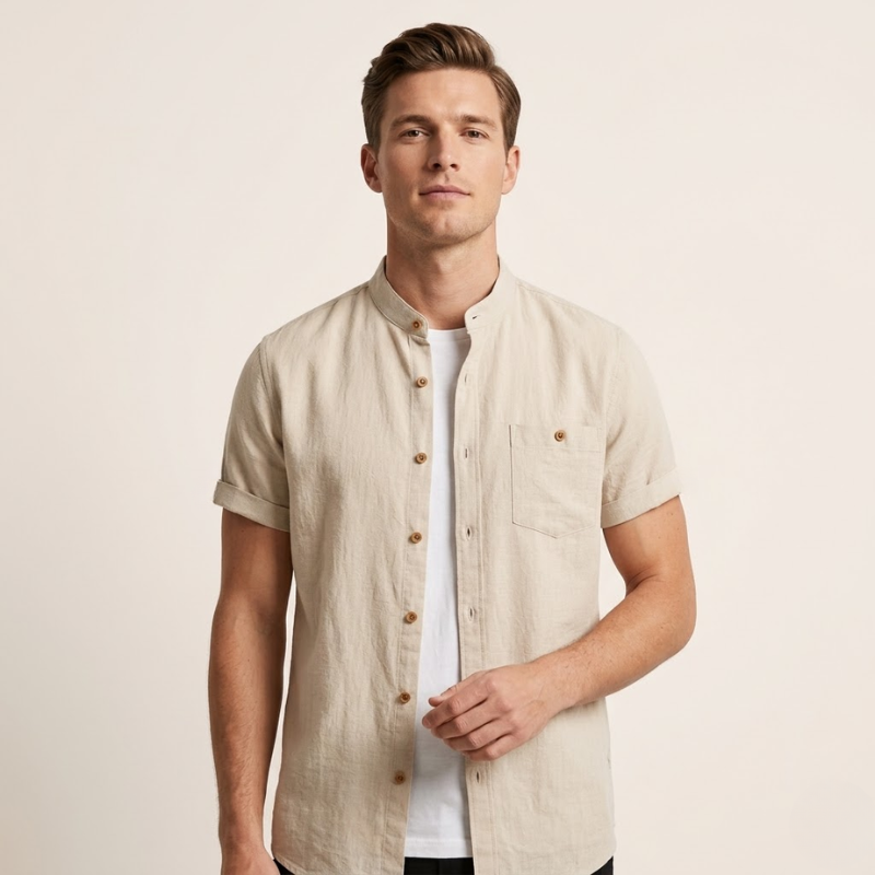 Men's casual button shirt designed for daily wear