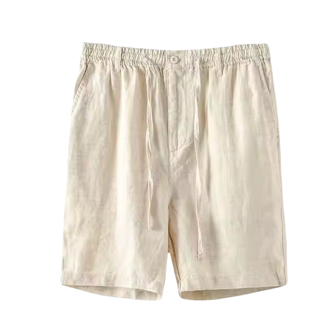 Men's linen shorts with an elastic waistband