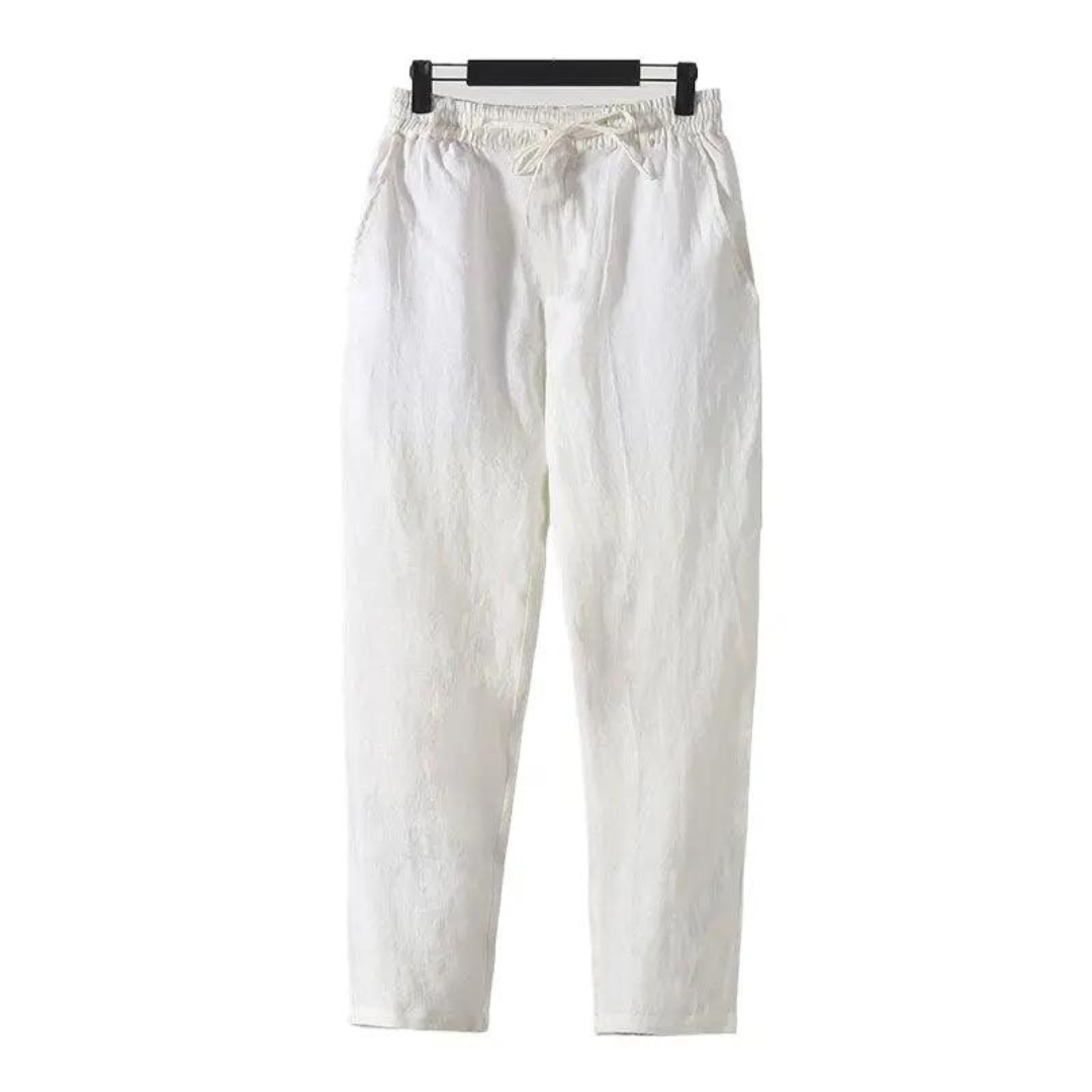 Linen oversized trousers with a relaxed silhouette