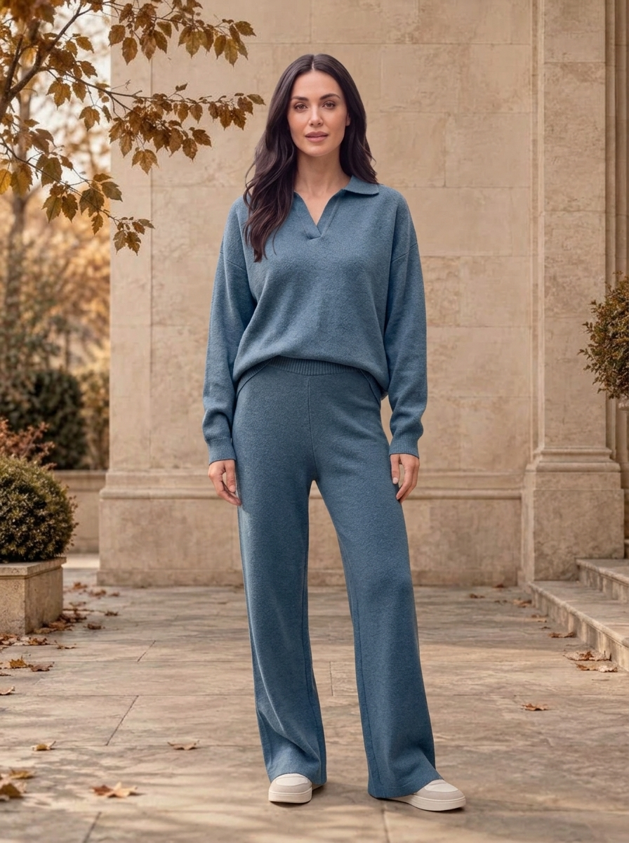 Women's two piece knitted lounge set