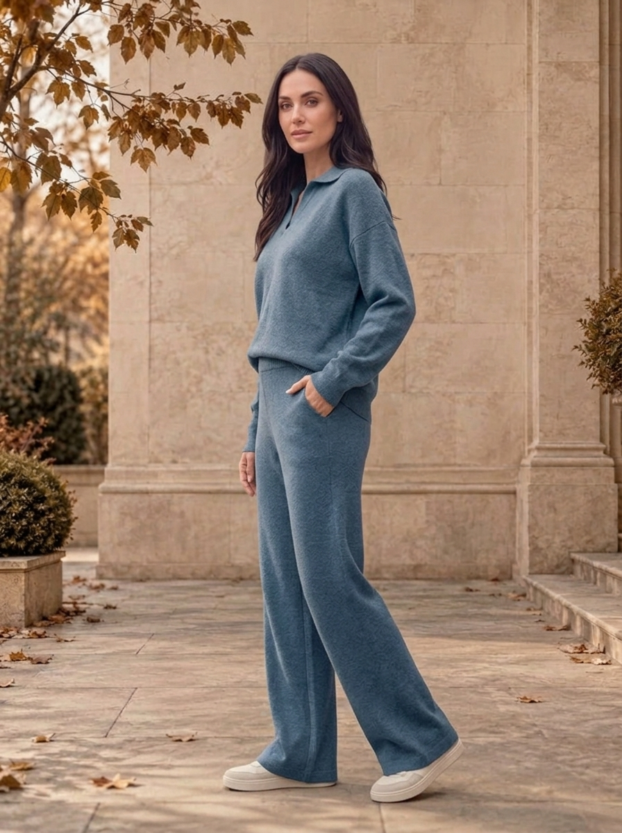 Women's relaxed knit loungewear set for fall