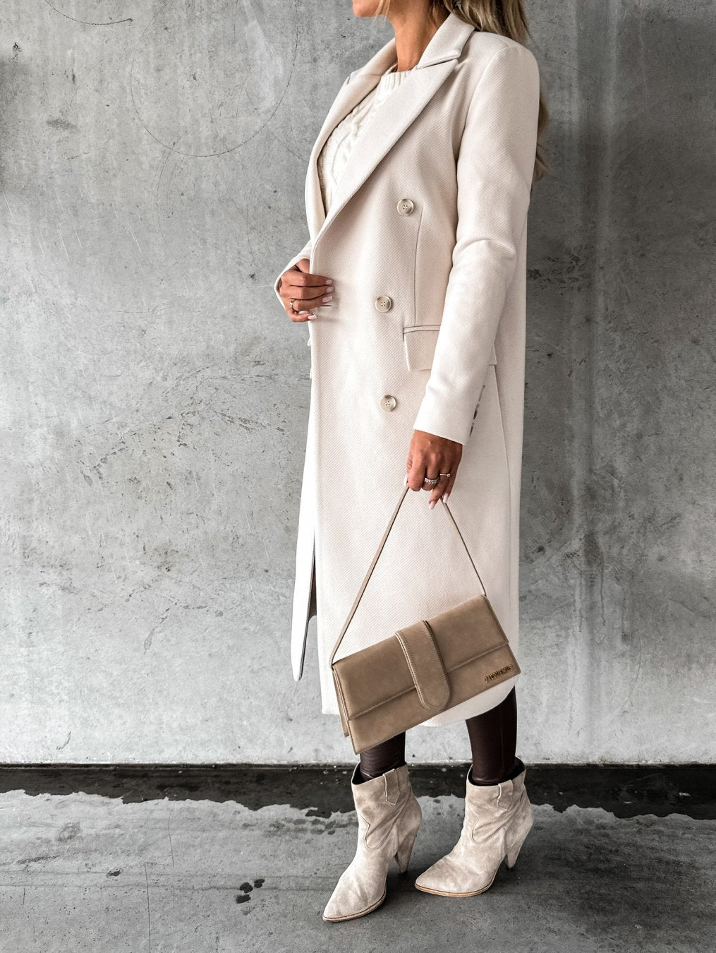 Manteau Long à Double Boutonnage Femme