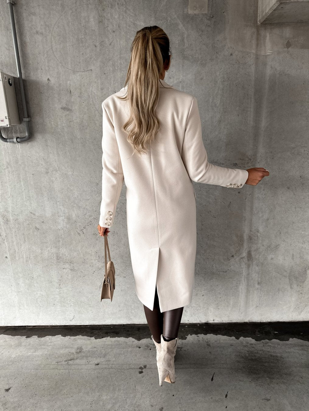 Manteau Long à Double Boutonnage Femme