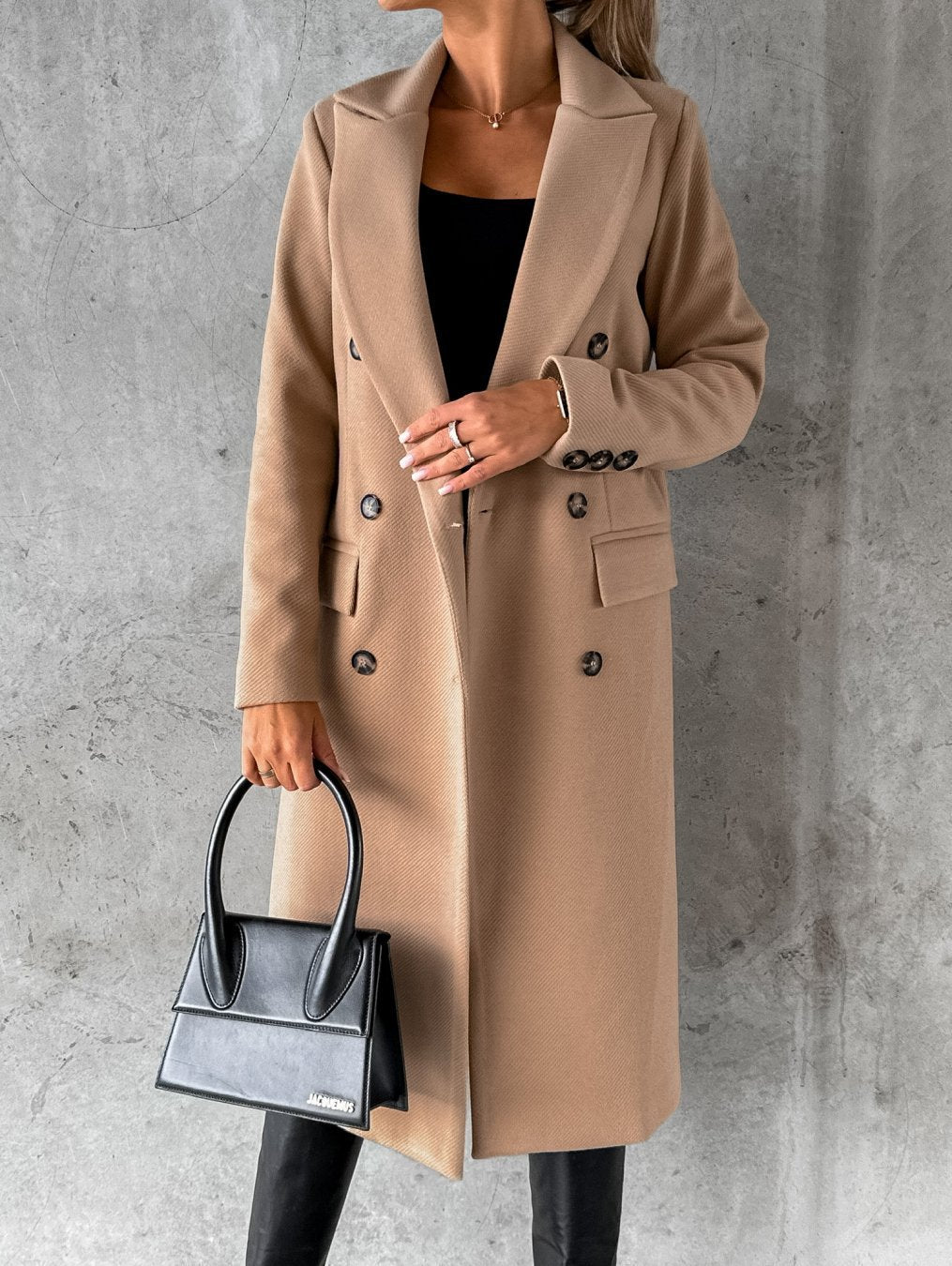 Manteau Long à Double Boutonnage Femme