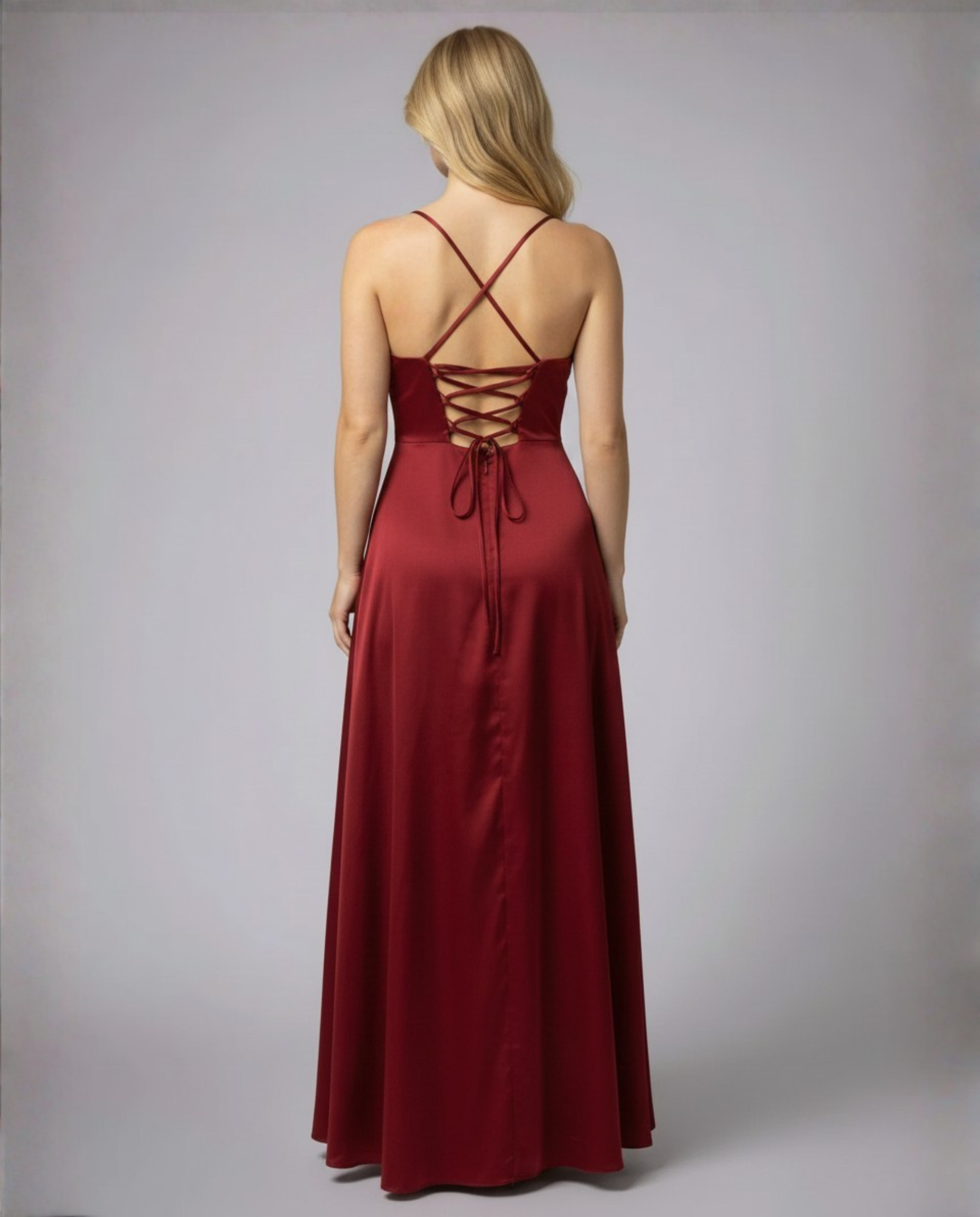 Sleeveless maxi dress with a high side split