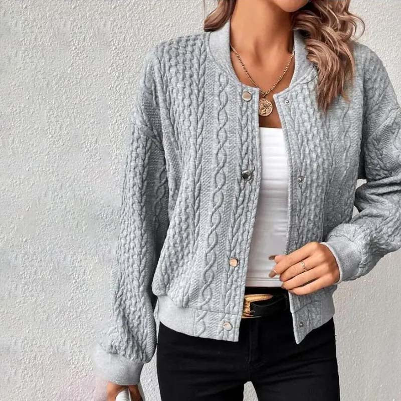 Cardigan Boutonné à Motif Câble Femme