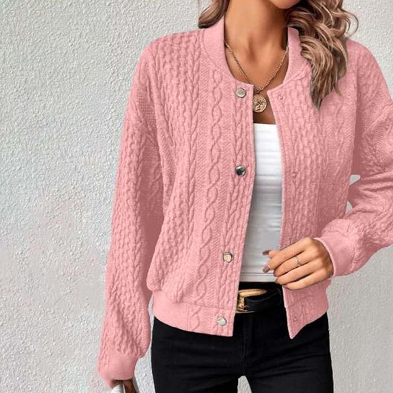 Cardigan Boutonné à Motif Câble Femme
