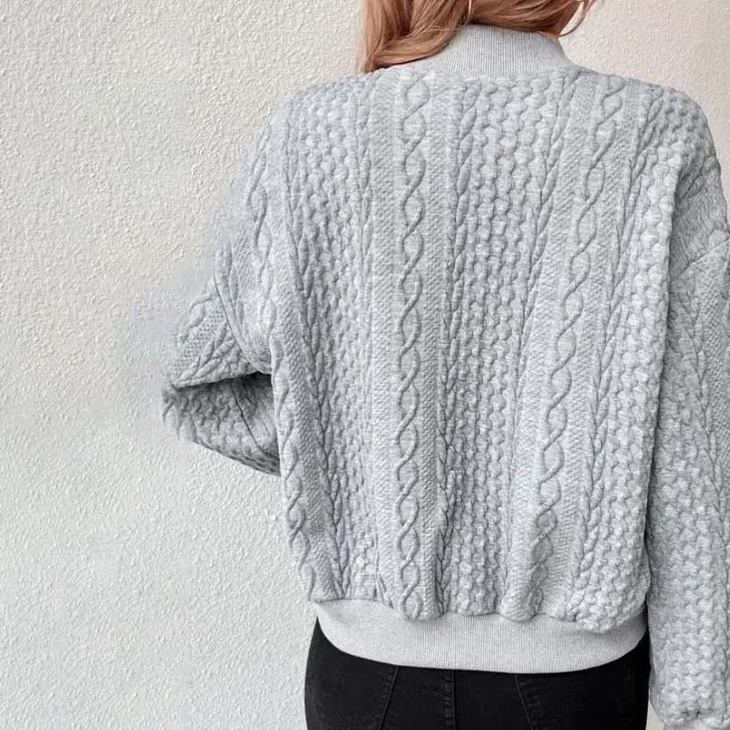 Cardigan Boutonné à Motif Câble Femme
