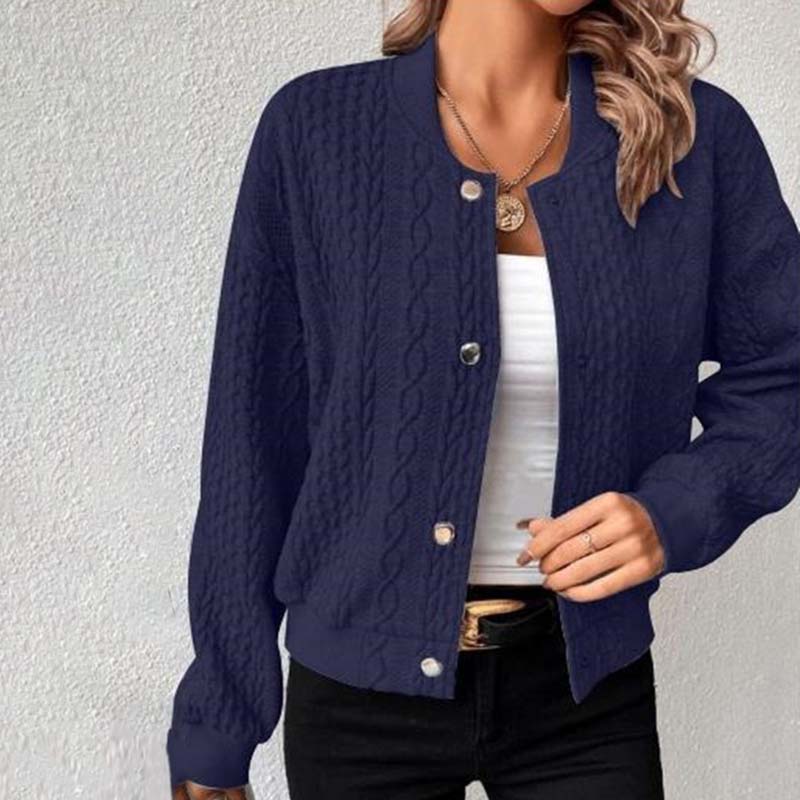 Cardigan Boutonné à Motif Câble Femme