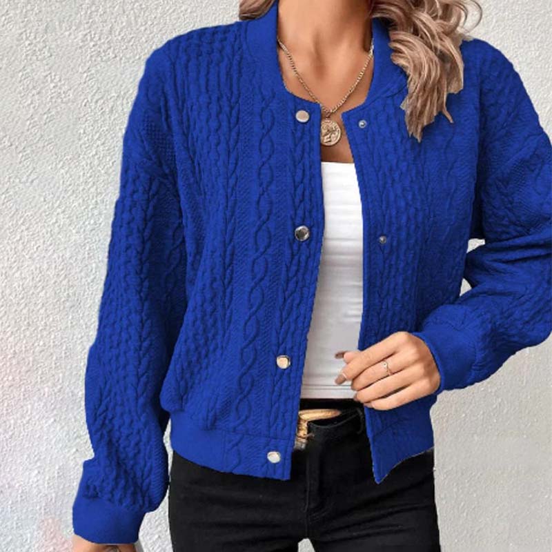 Cardigan Boutonné à Motif Câble Femme