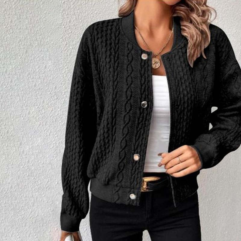 Cardigan Boutonné à Motif Câble Femme