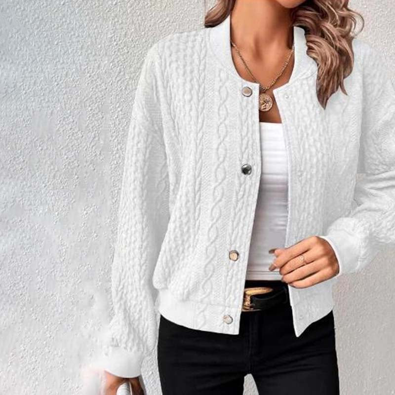 Cardigan Boutonné à Motif Câble Femme