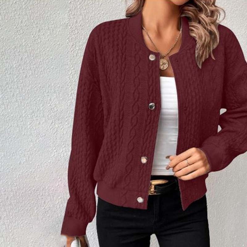 Cardigan Boutonné à Motif Câble Femme