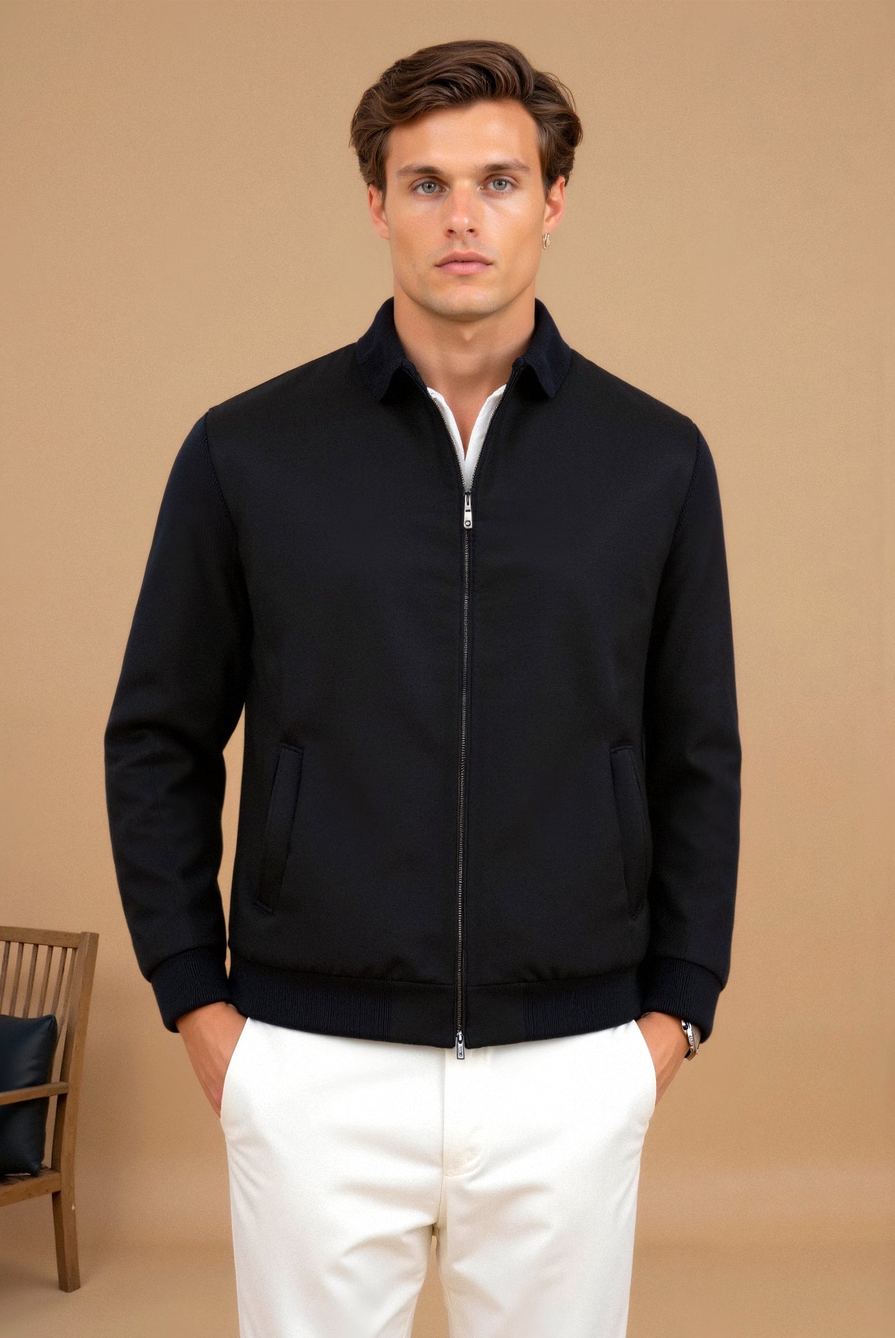 Blouson Matelassé à Fermeture Éclair Homme