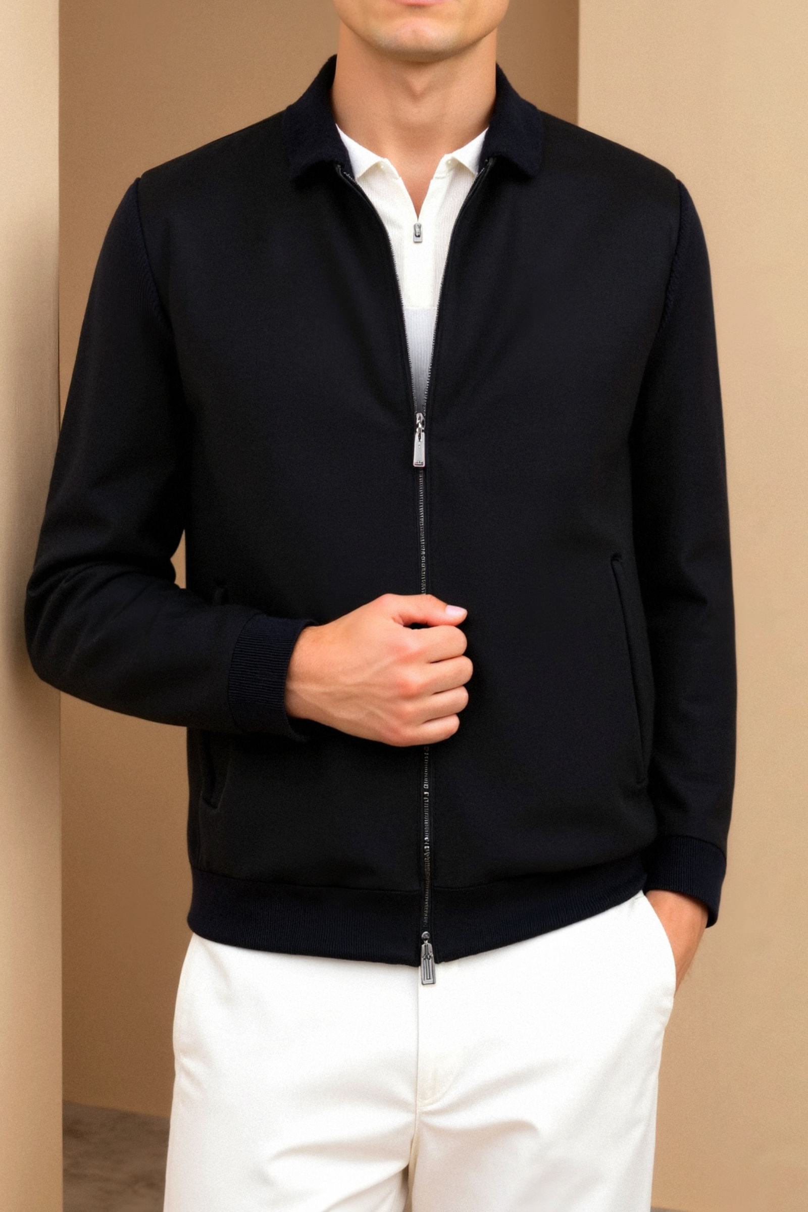 Blouson Matelassé à Fermeture Éclair Homme