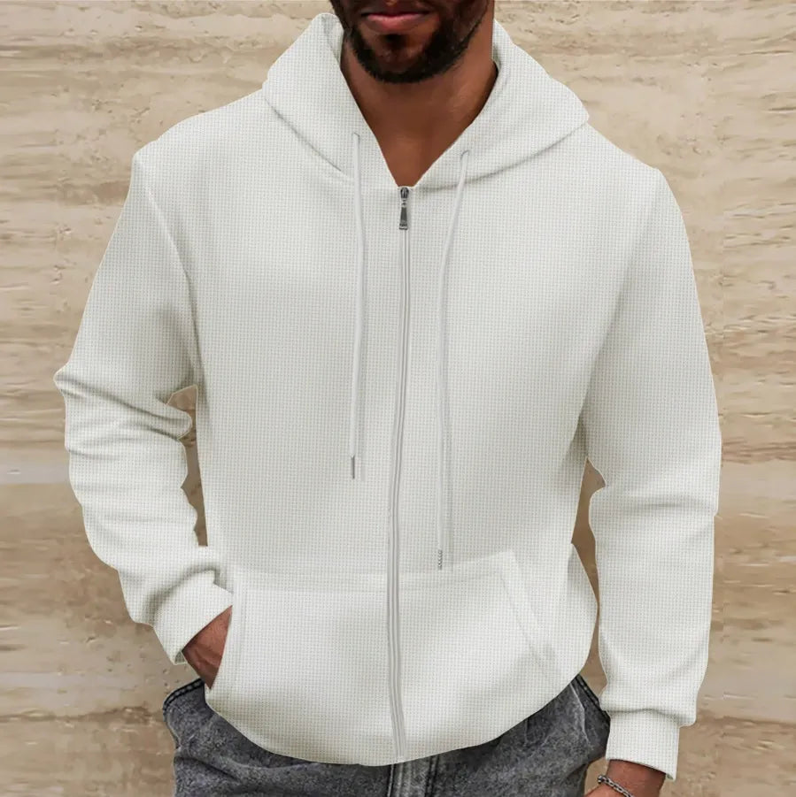 Sweat à Capuche Zippé avec Cordon Ajustable Coupe Slim Homme