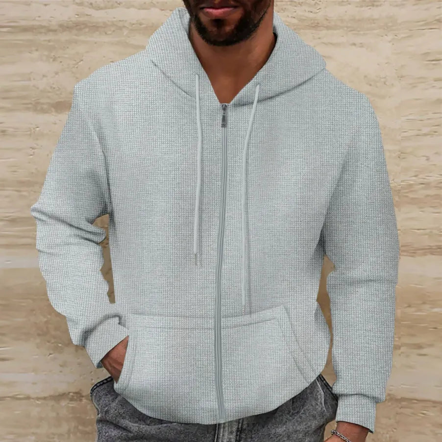 Sweat à Capuche Zippé avec Cordon Ajustable Coupe Slim Homme